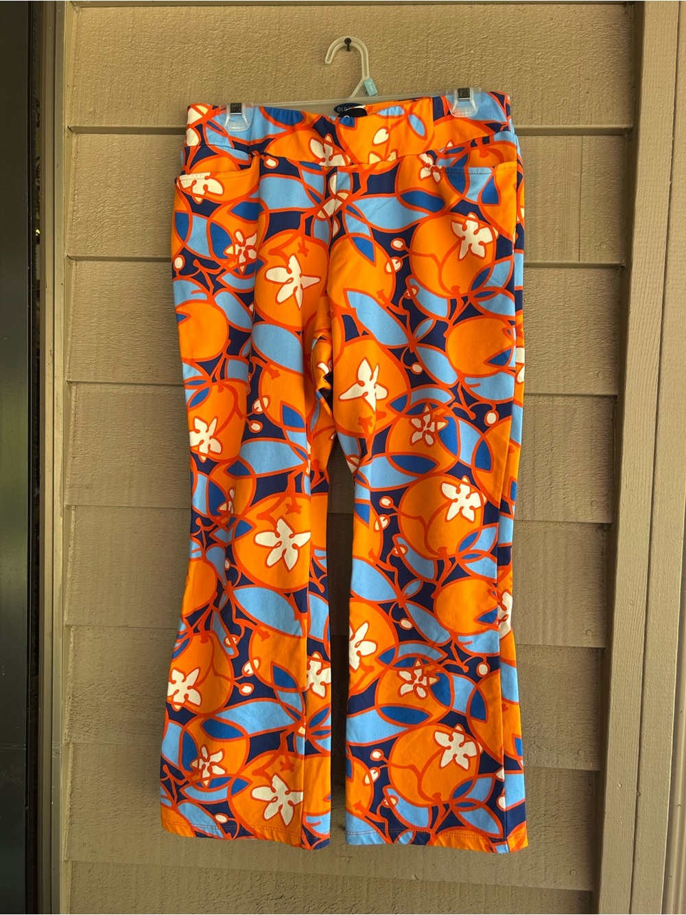 Lesley Evers Orange /blue pants. 26” inseam 16” waist